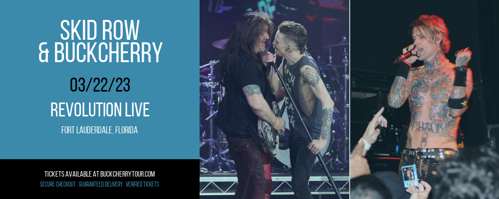 Skid Row & Buckcherry at Buckcherry Tour tickets Skid Row & Buckcherry at Buckcherry Tour