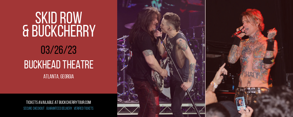 Skid Row & Buckcherry at Buckcherry Tour tickets Skid Row & Buckcherry at Buckcherry Tour