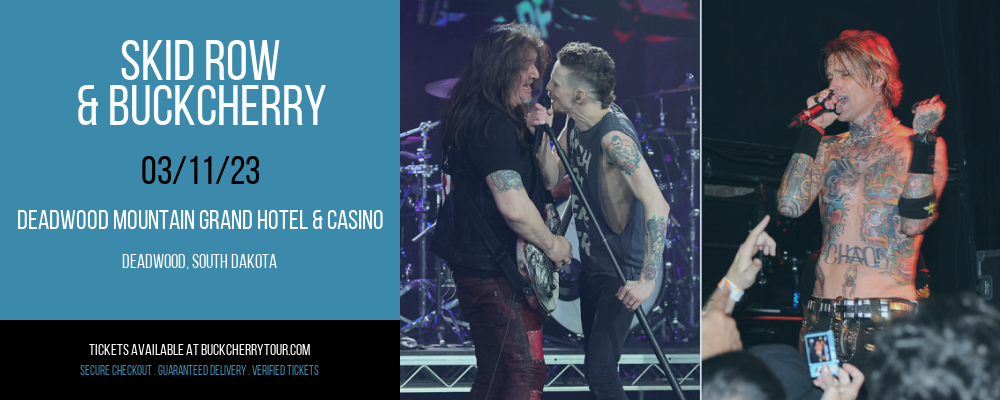 Skid Row & Buckcherry at Buckcherry Tour tickets Skid Row & Buckcherry at Buckcherry Tour